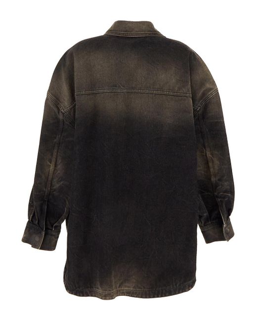 The Attico Black Denim Short Coat