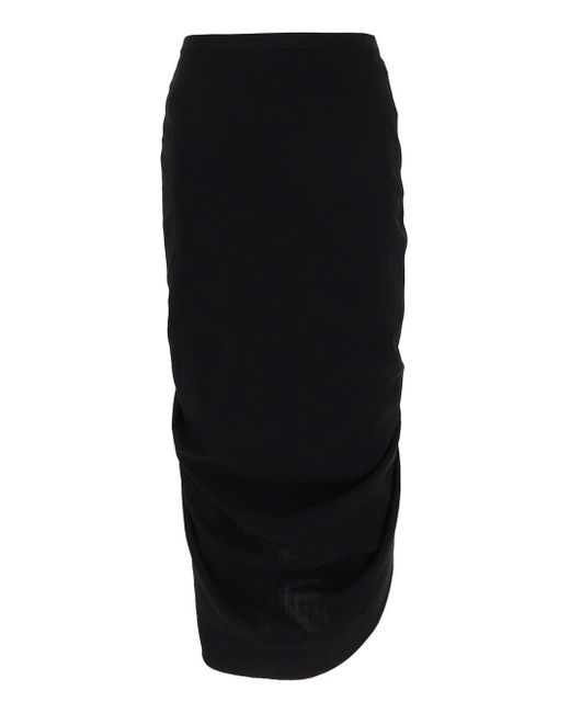 Dries Van Noten Black Folds Skirt