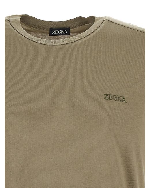 Zegna Green Cotton T-shirt for men