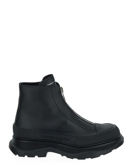 Alexander McQueen Black Zipped Ankle Boot for men
