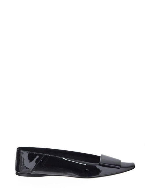Saint Laurent Black Poppy Ballet Flats