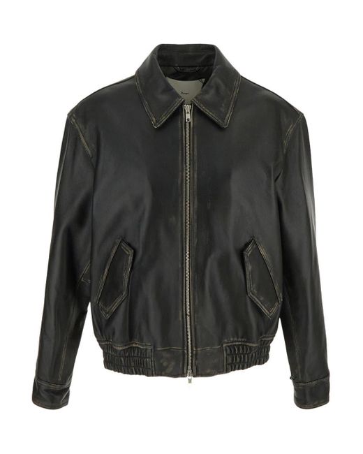 DUNST Gray Leather Jacket