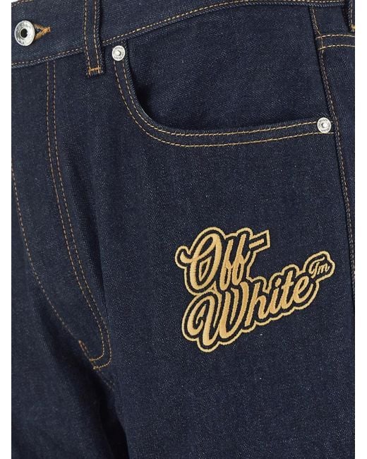 Off-White c/o Virgil Abloh Blue Logo Jeans for men