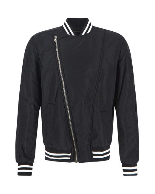Balmain Asymmetric Bomber Jacket in Blue for Men Lyst