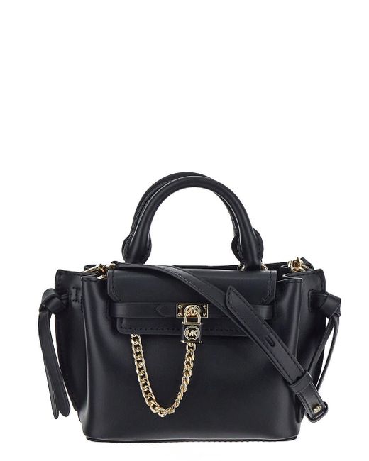 Michael Michael Kors Hamilton Legacy Large Belted Leather Satchel - Black