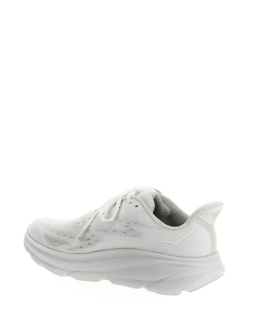Hoka One One White Clifton 9 Sneakers