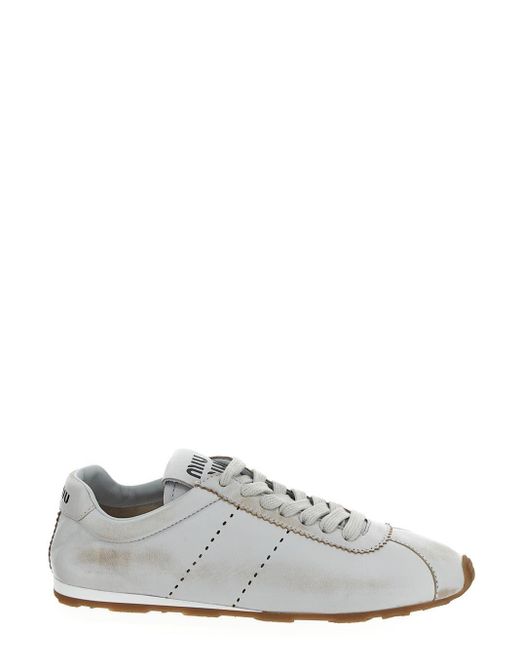 Miu Miu White Plume Sneaker