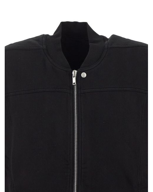 Rick Owens Black Cotton Sleeveless Sweatshirt for men