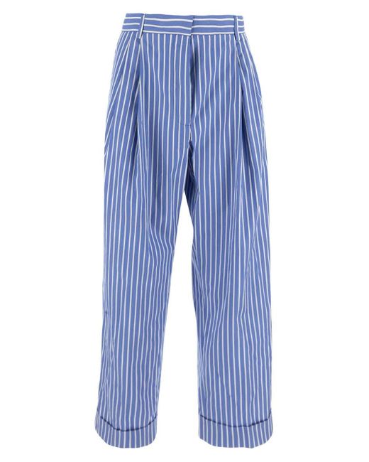 Dries Van Noten Blue Striped Trouser