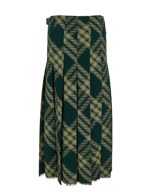 Burberry Green Wool Skirt