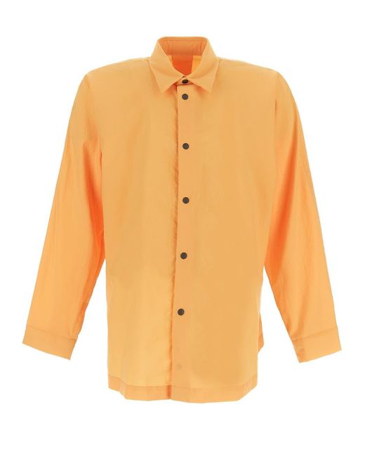 Homme Plissé Issey Miyake Orange Wrinkled Shirt for men