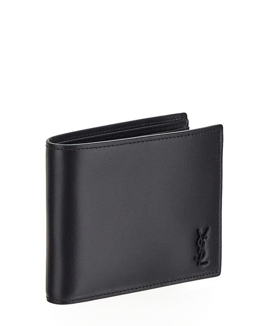 Saint Laurent Men's Tiny Cassandre Leather Bifold Wallet