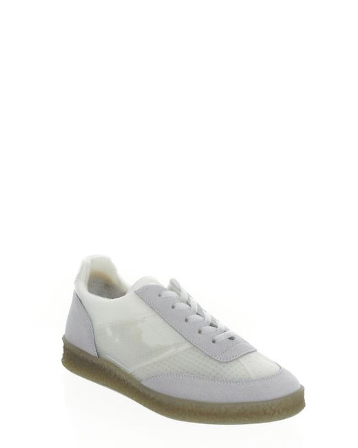 MM6 by Maison Martin Margiela White Suede-trim Low-top Sneakers for men