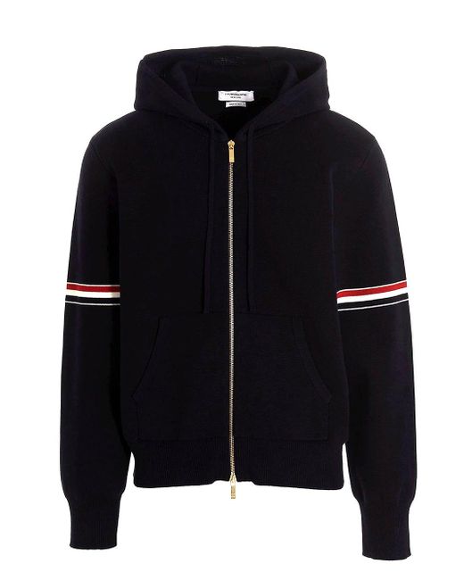 Thom Browne Blue Milano Cotton Hoodie for men