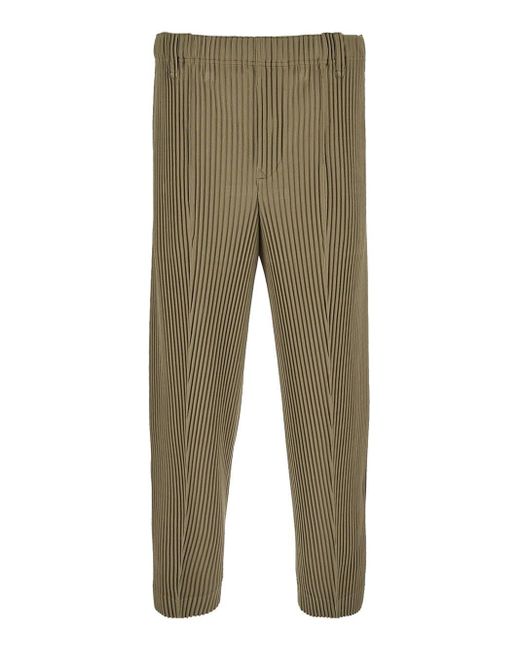 Homme Plissé Issey Miyake Green Pleated Trouser for men