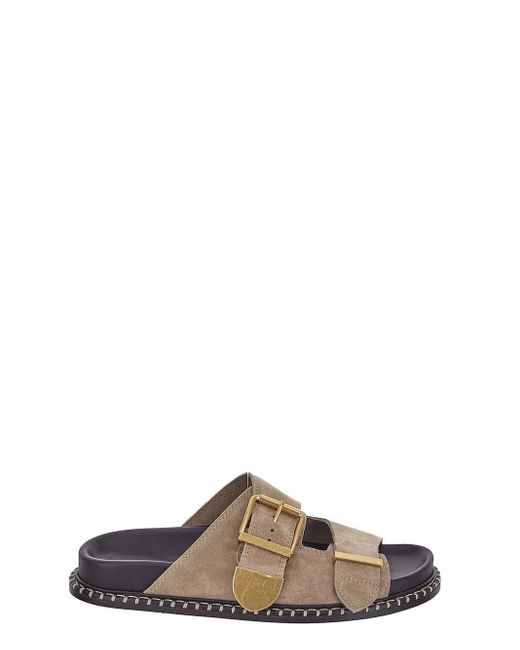 Chloé Brown Leather Slides