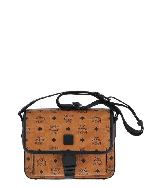 MCM Leather Klassik Messenger Bag in Brown | Lyst