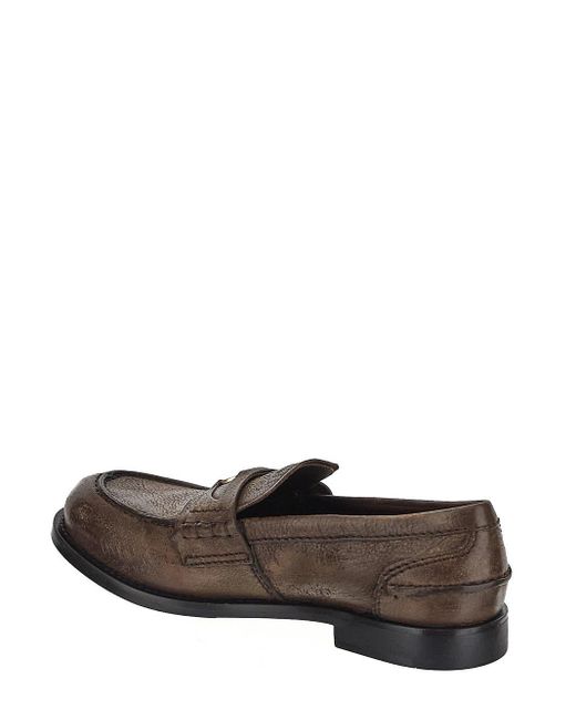 Miu Miu Brown Logo Loafer