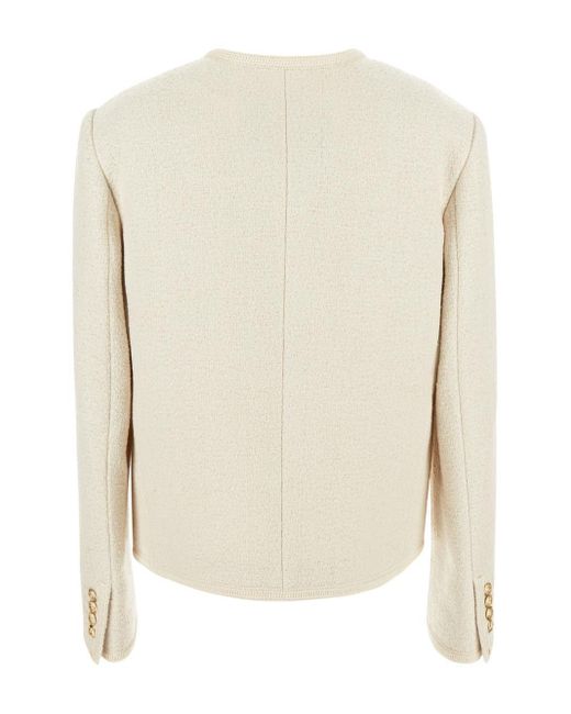 DUNST White Classic Boucle Tweed Jacket