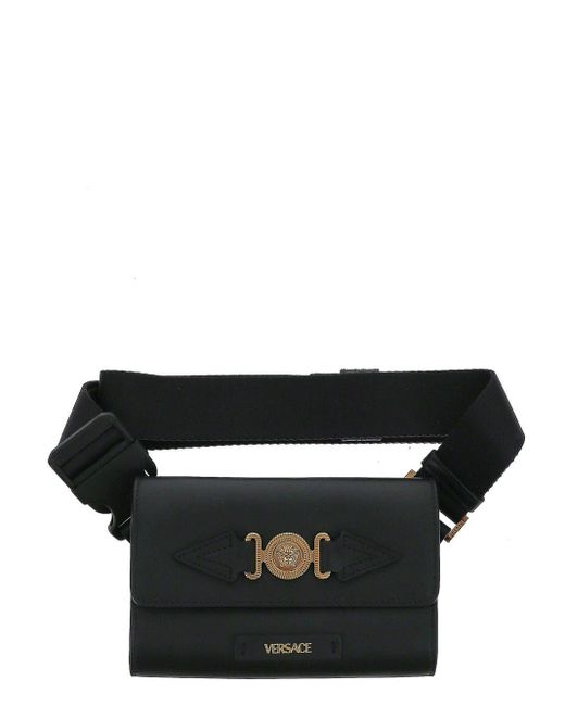 Versace Leather Black Bag for Men Lyst UK
