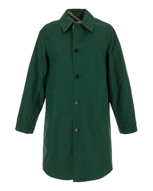 Burberry Green Reversible Trench Coat for men