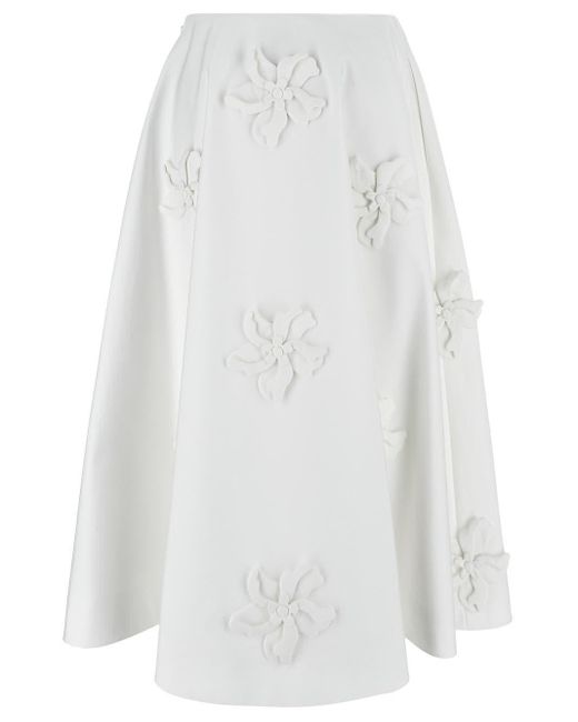 Valentino White Cotton Skirt