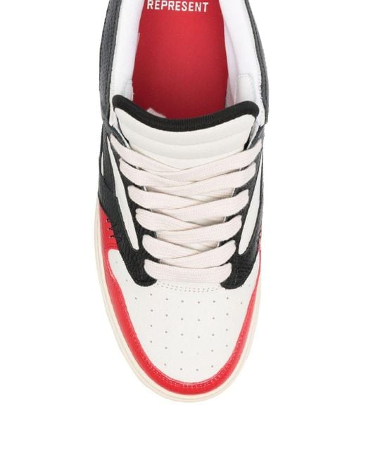 Represent Red Leather Sneakers for men