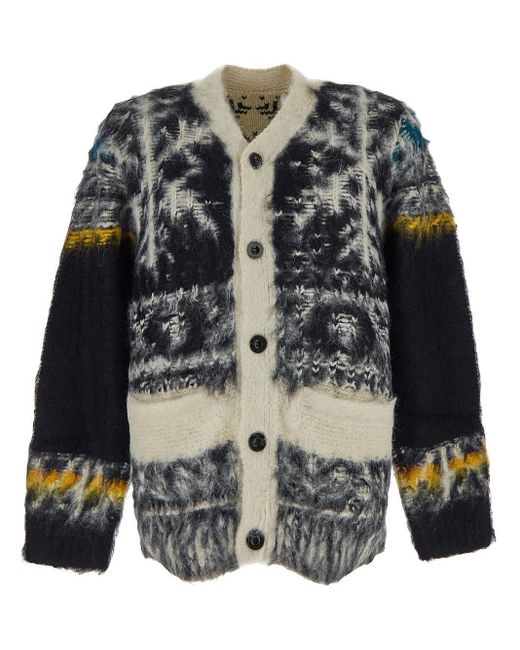 Sacai Black Alpaca Cardigan for men