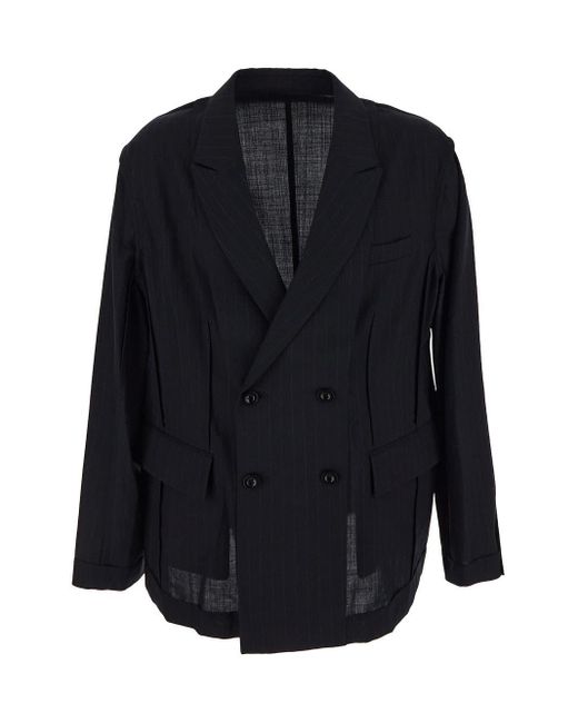 Sacai Blue Double Breasted Jacket for men