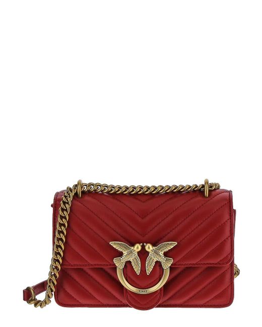 Pinko Leather Love Mini Bag in Red Lyst UK