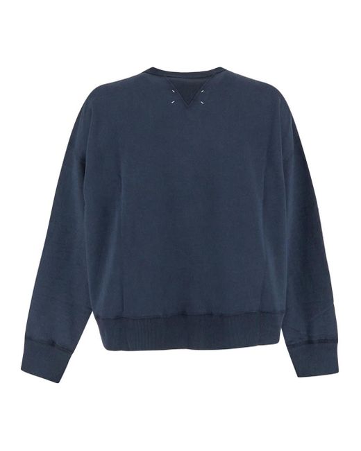 Maison Margiela Blue Cotton Sweatshirt for men