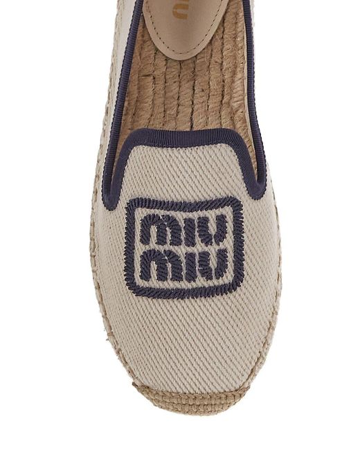 Miu Miu White Logo Espadrillas