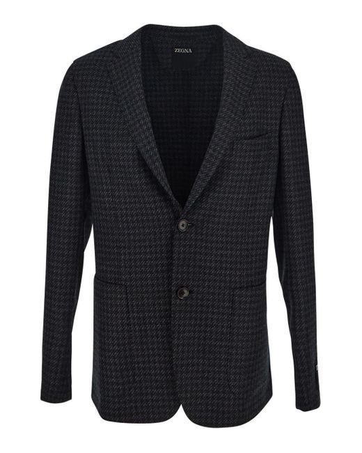 Zegna Pied De Poule Jacket in Gray for Men | Lyst