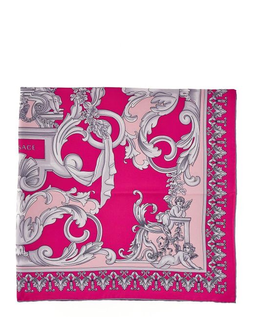 Versace Silk Baroque Foulard in Pink | Lyst