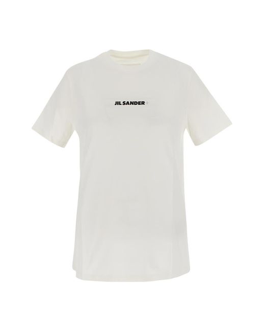Jil Sander White Logo Print T-shirt