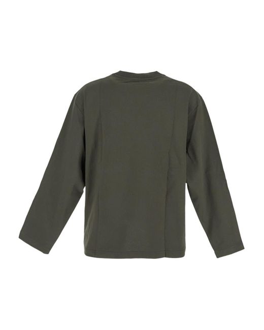 Jil Sander Green Long Sleeves Cotton T-shirt