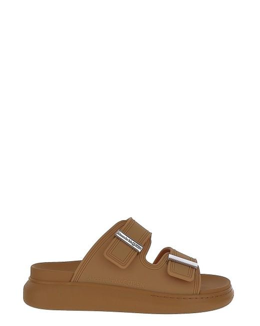 Alexander McQueen Tan Slides in Brown Lyst UK