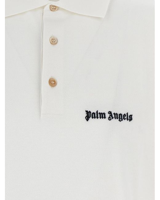 Palm Angels White Cotton Polo for men