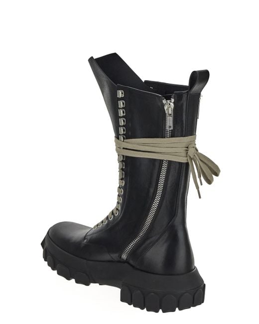 Rick Owens Black Army Tractor Boot for men