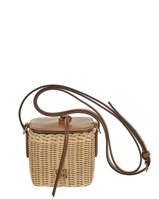 Miu Miu Brown Mini Basket Bag