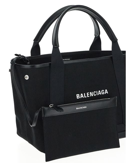 Balenciaga Black "cabas Navy" Handbag