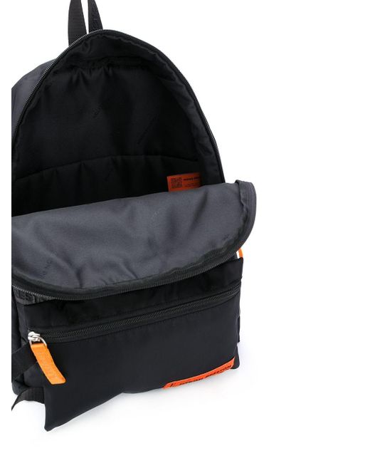 Heron Preston Black Logo Patch Top Handle Backpack for men