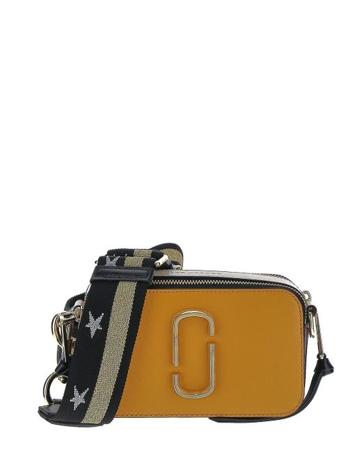 Marc Jacobs Leather The Colorblock Snapshot Bag in Orange (Black) Lyst