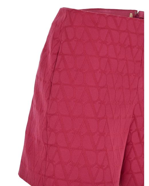 Valentino Red Logoed Shorts