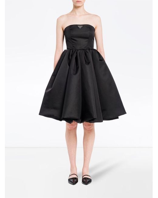Prada Black Corset Dress In Re-nylon Gabardine