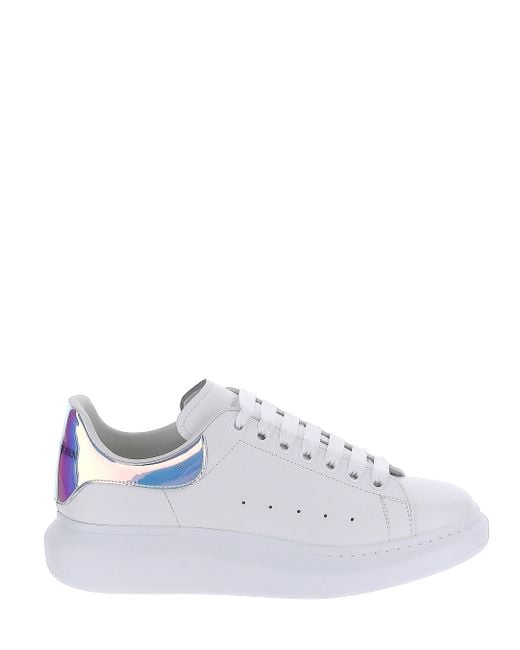 Alexander McQueen Leather Oversized Sneaker In White/shock Pink for Men