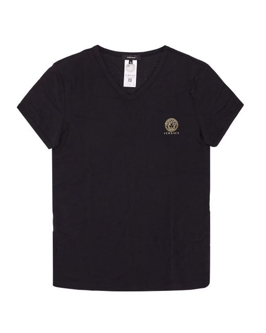 Versace Black V Neck T-shirt for men