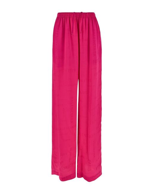 Balenciaga Pink Silk Trousers