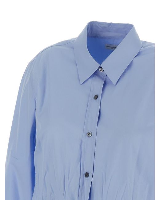 Dries Van Noten Blue Viscose Shirt