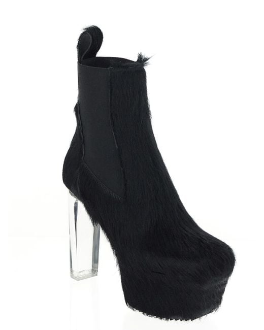 Rick Owens Black Minimal Grill Beatle 65 Ankle Boots